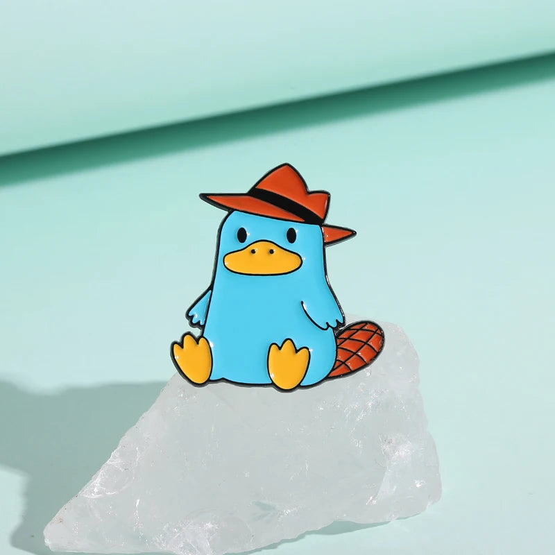 Cute Cartoon Platypus Enamel Lapel Pin