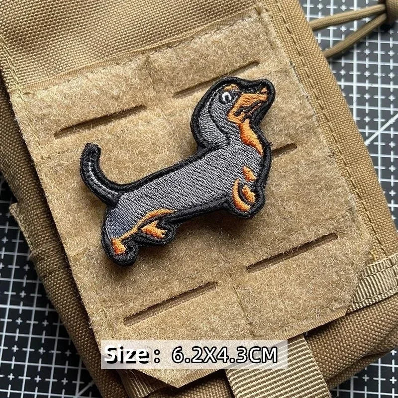 Cartoon Dog Morality Badge – Husky, Akita, Shibuya Embroidered Hook & Loop Patch for Clothing, Bags, Shoes, Hats & DIY