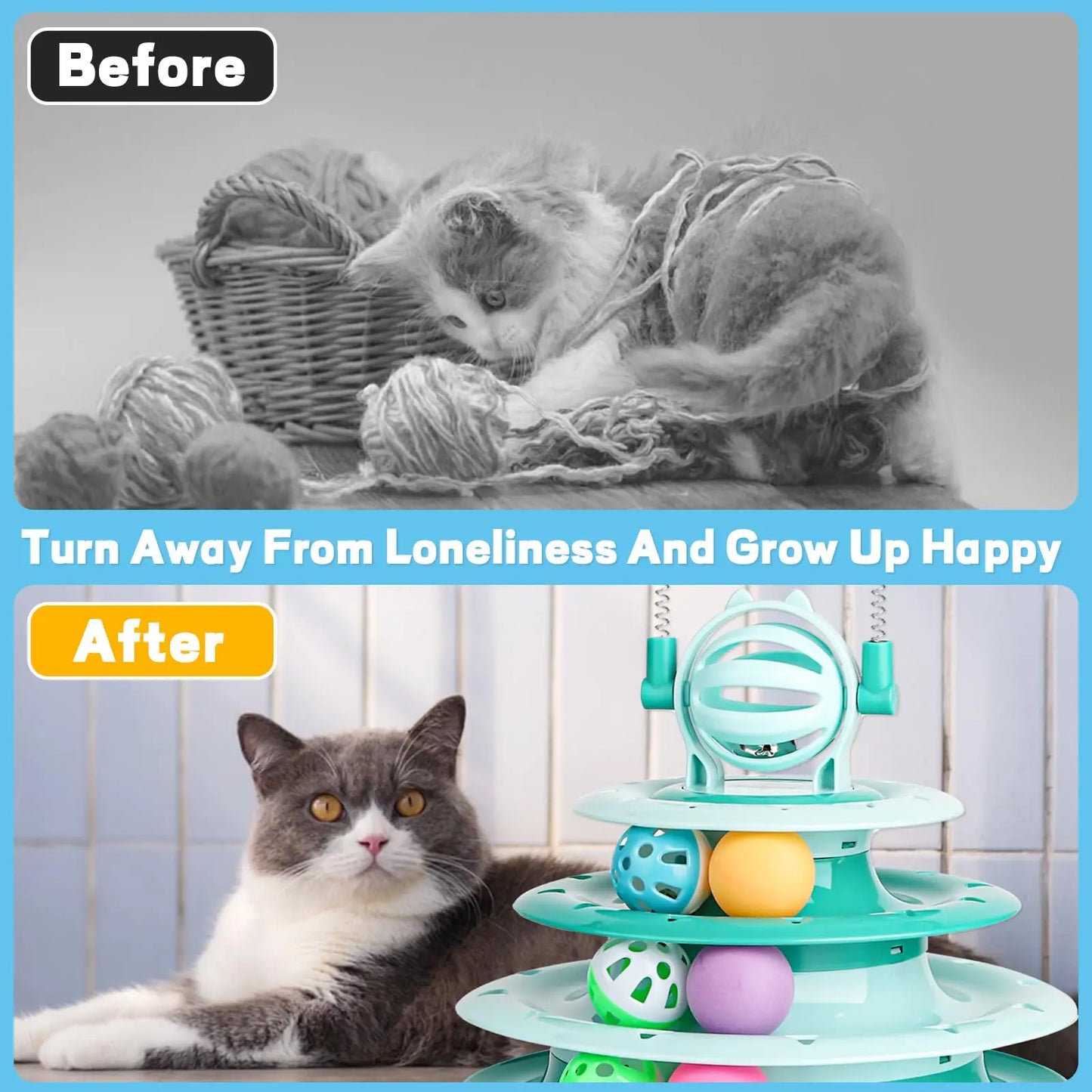 Interactive Puzzle Ball Cat Toy – Turntable & Sound Feature