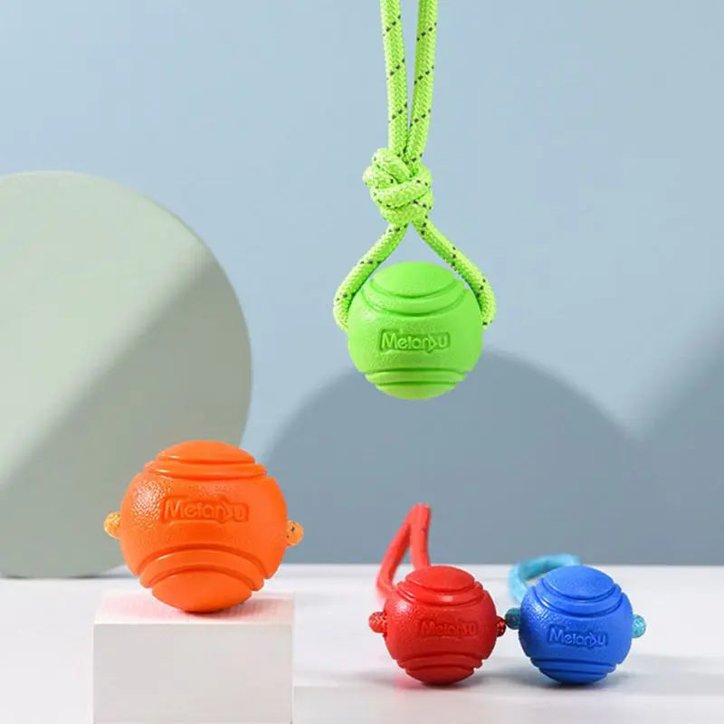 Reflective TPR Rope Ball Dog Toy for Fetch & Dental Care