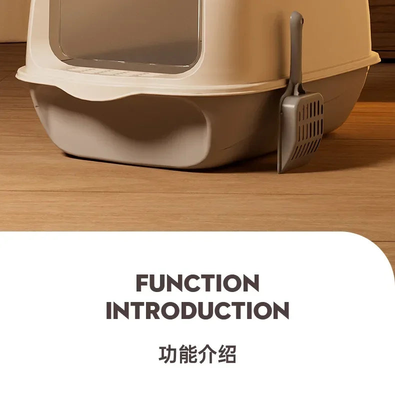 Fully Enclosed Large Cat Litter Box with Removable Top