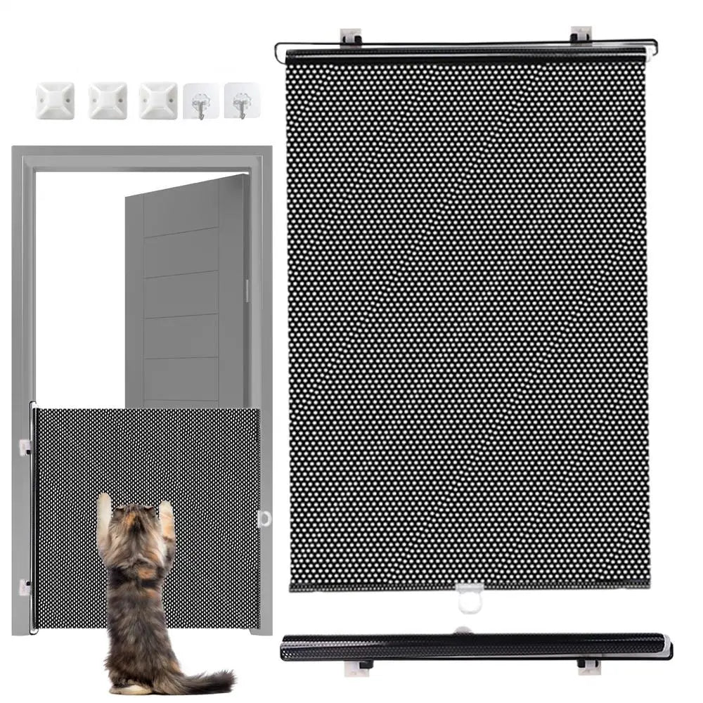 Retractable Indoor Pet Safety Gate for Dogs & Kittens – Mesh Blocking Fence