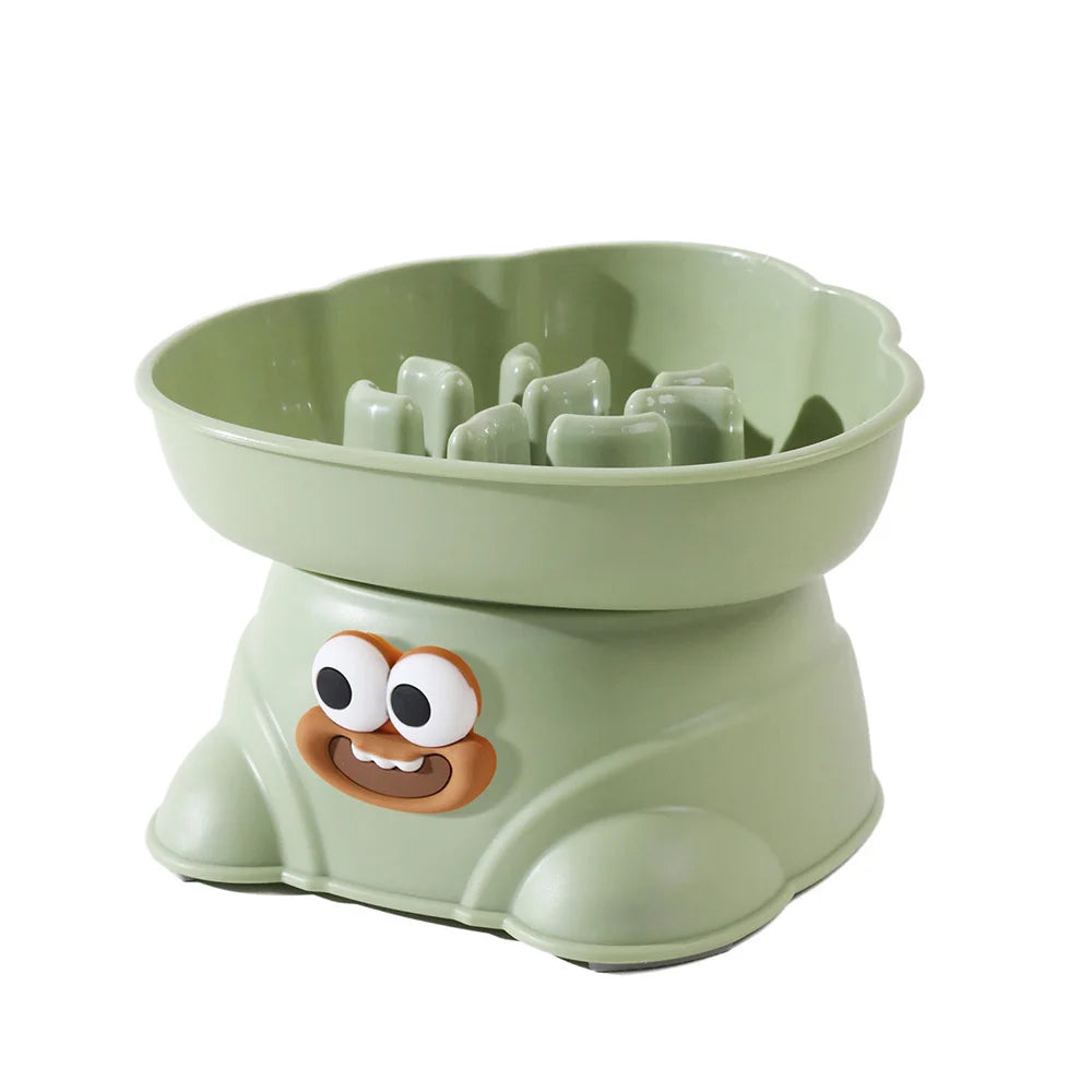 Cloud-Shaped Elevated Slow Feeder Dog Bowl Set