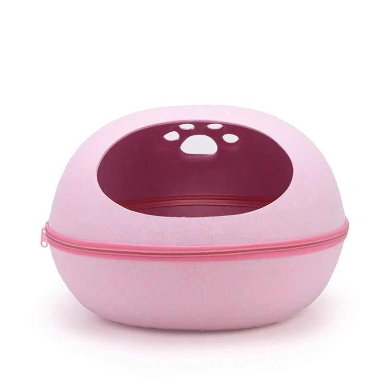 Breathable Felt Cat Cave Bed with Removable Cushion