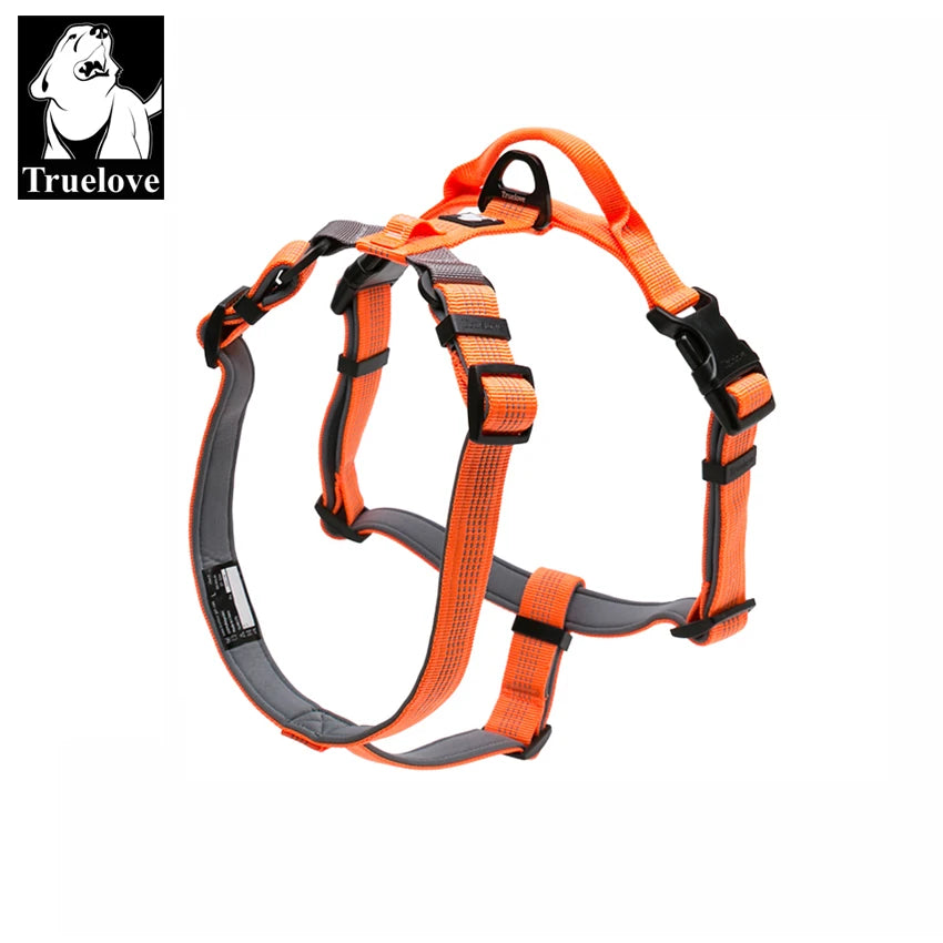 TRUELOVE Reflective Dog Harness TLH6171 – Adjustable Nylon Harness with Neoprene Padding