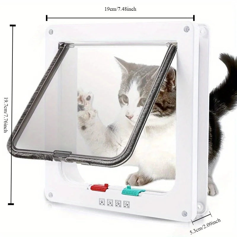 Pet Cat & Dog Door Hole – Two-Way Safety Flap for Controlled Entry & Exit