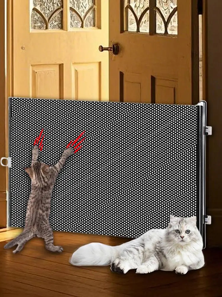 Retractable Indoor Pet Safety Gate for Dogs & Kittens – Mesh Blocking Fence