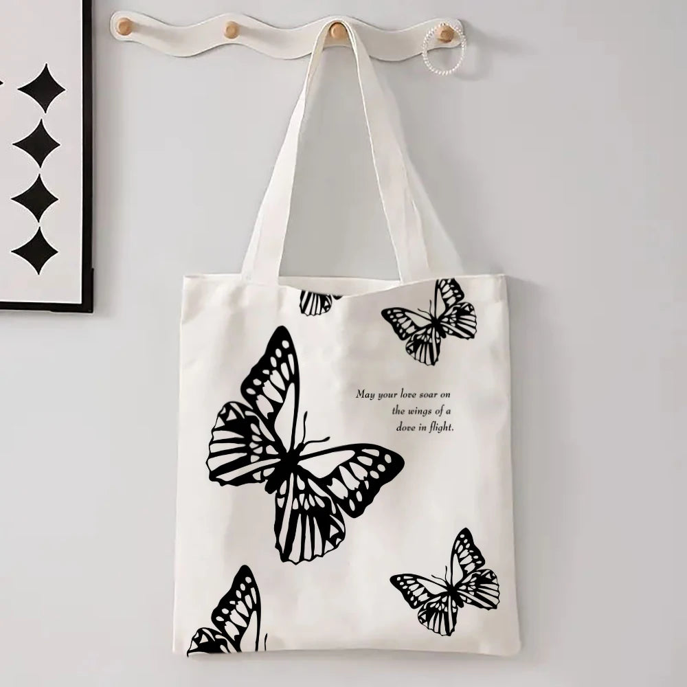 Kawaii Cartoon Animal Tote Bag – Large Capacity Linen Shoulder Bag