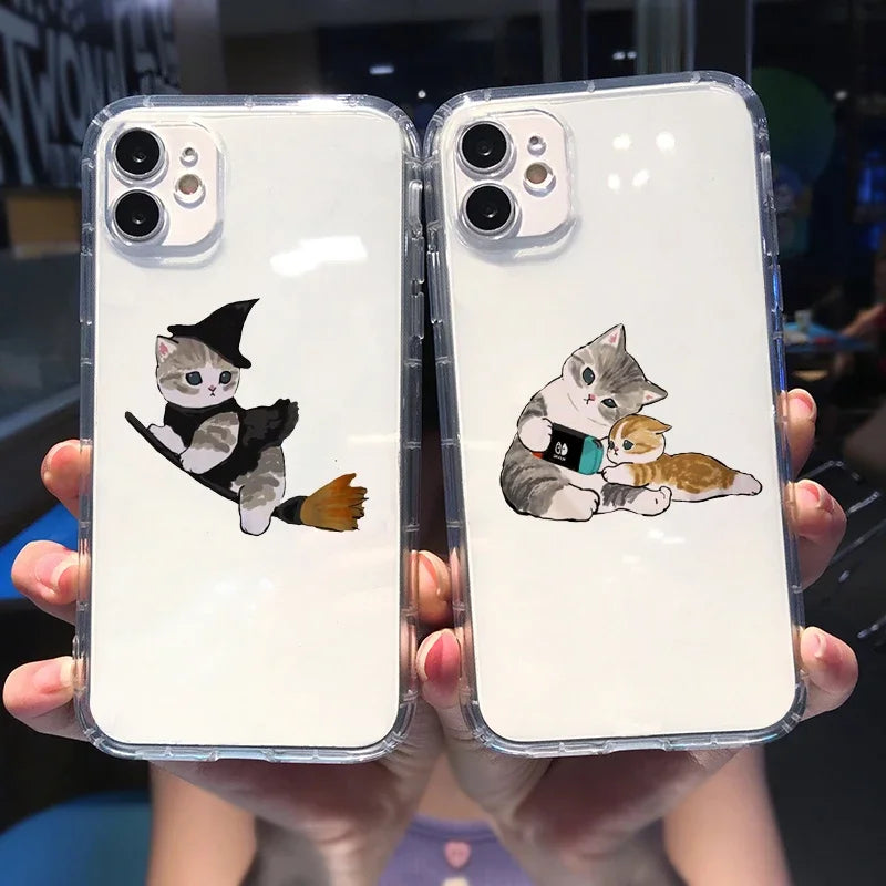 Funny Halloween Cat iPhone Case – Cartoon Animal Shockproof Phone Cover