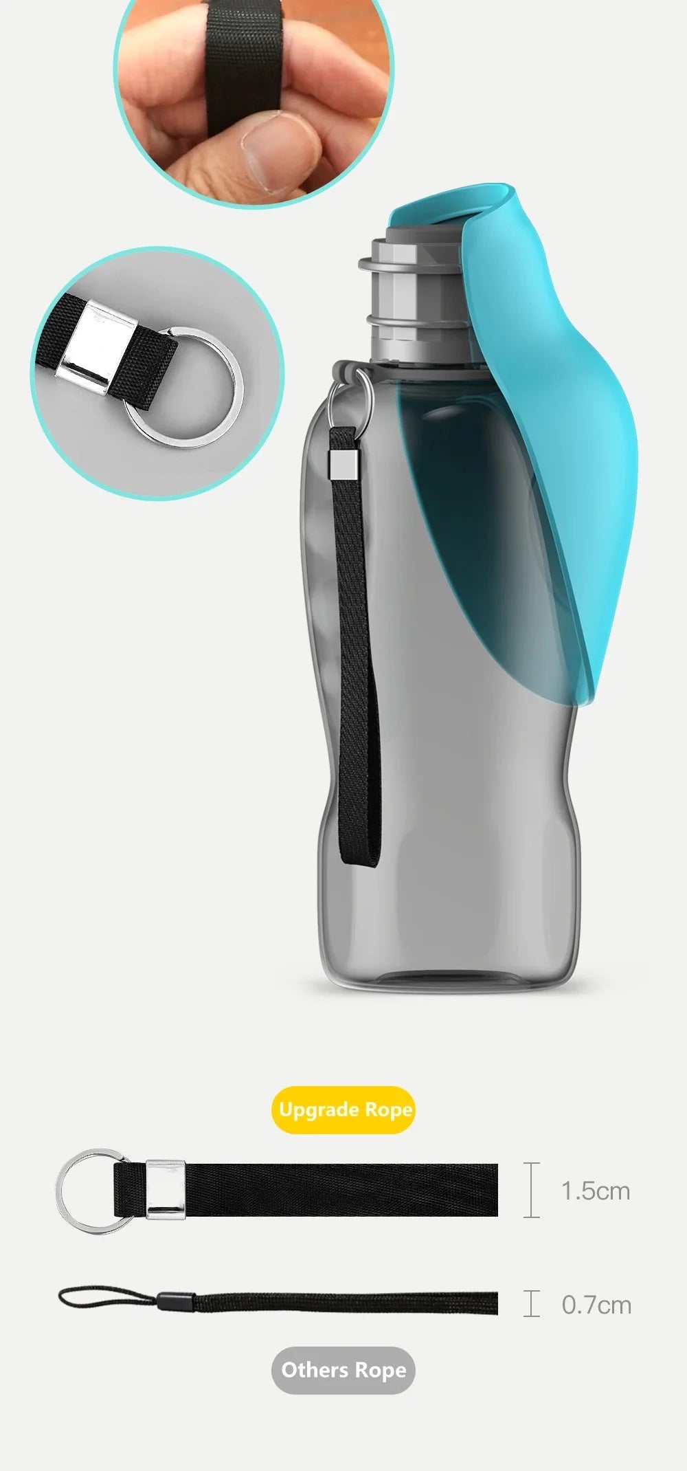 800ML Portable Dog Water Bottle Dispenser for Travel & Outdoor Use