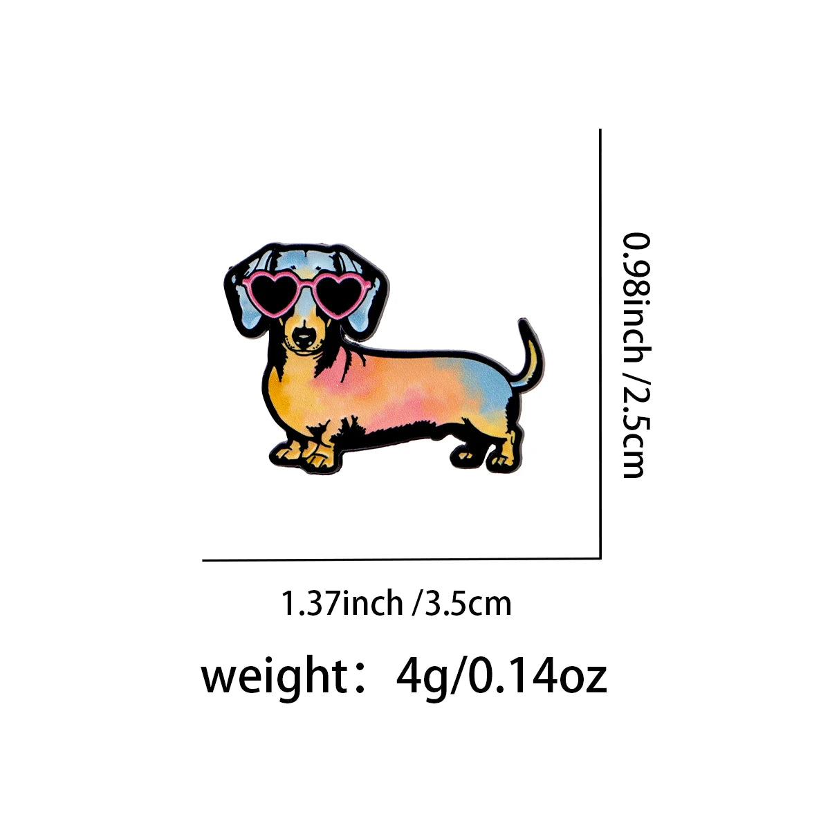 Cute Cartoon Dachshund Enamel Lapel Pin