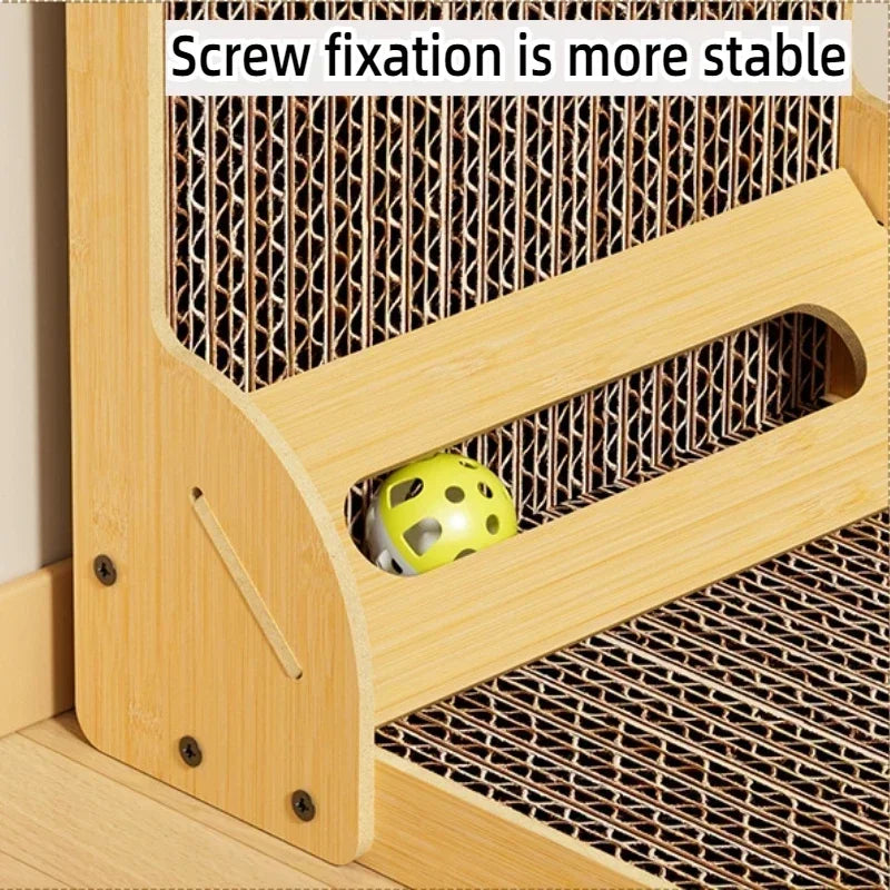 L-Shaped Wooden Cat Scratching Board – Durable & Scratch Resistant