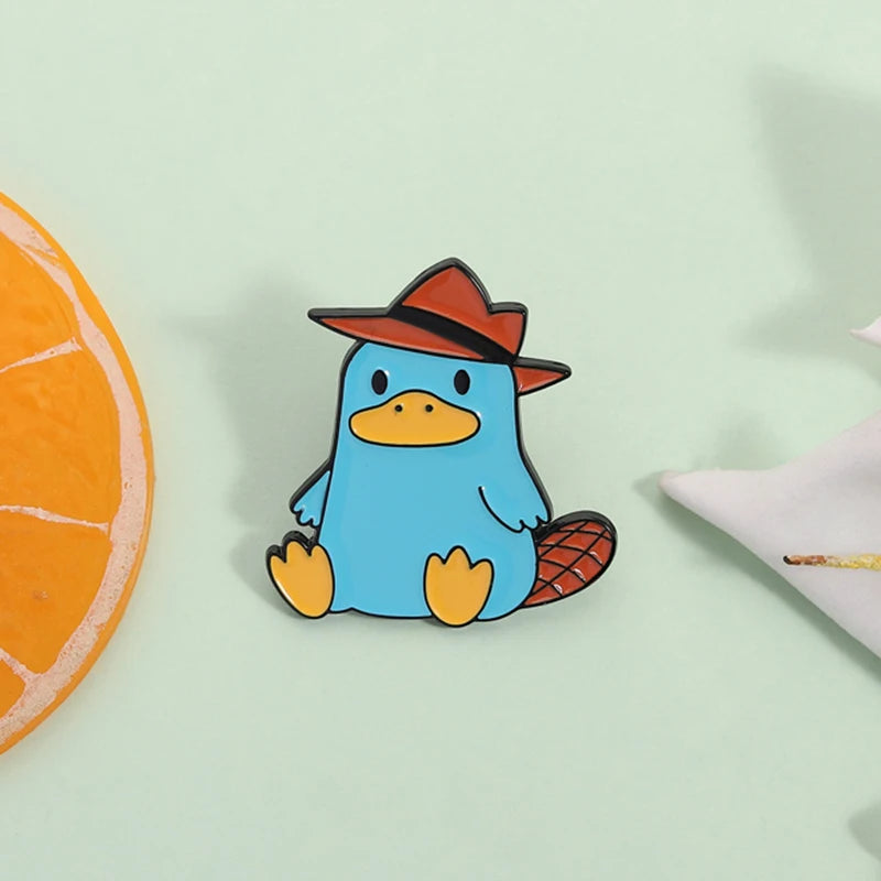 Cute Cartoon Platypus Enamel Lapel Pin