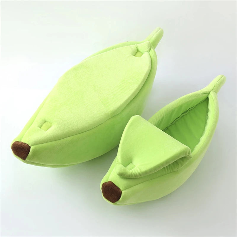 Cute Banana-Shaped Plush Pet House Bed