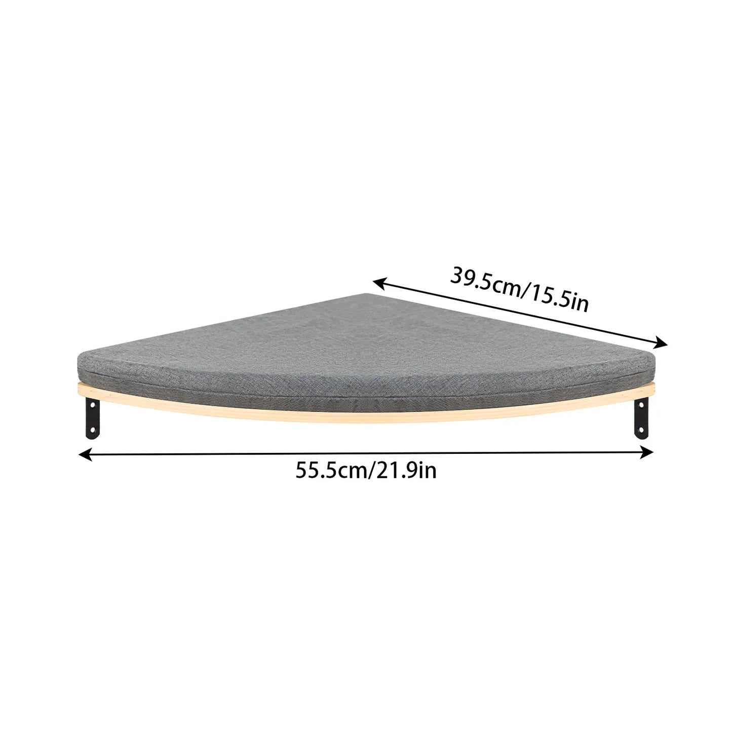 Wall-Mounted Cat Shelf Bed with Soft Cushion Perch