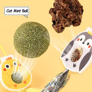 Interactive Door Hanging Cat Toy with Elastic Catching Rope