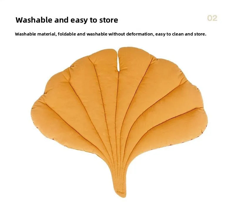 Leaf-Shaped Soft Washable Pet Bed Mat for Cats & Small Dogs