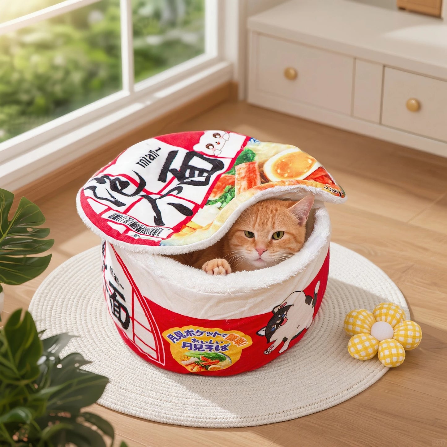 Instant Noodle Cup Cozy Pet House Bed for Cats & Small Dogs
