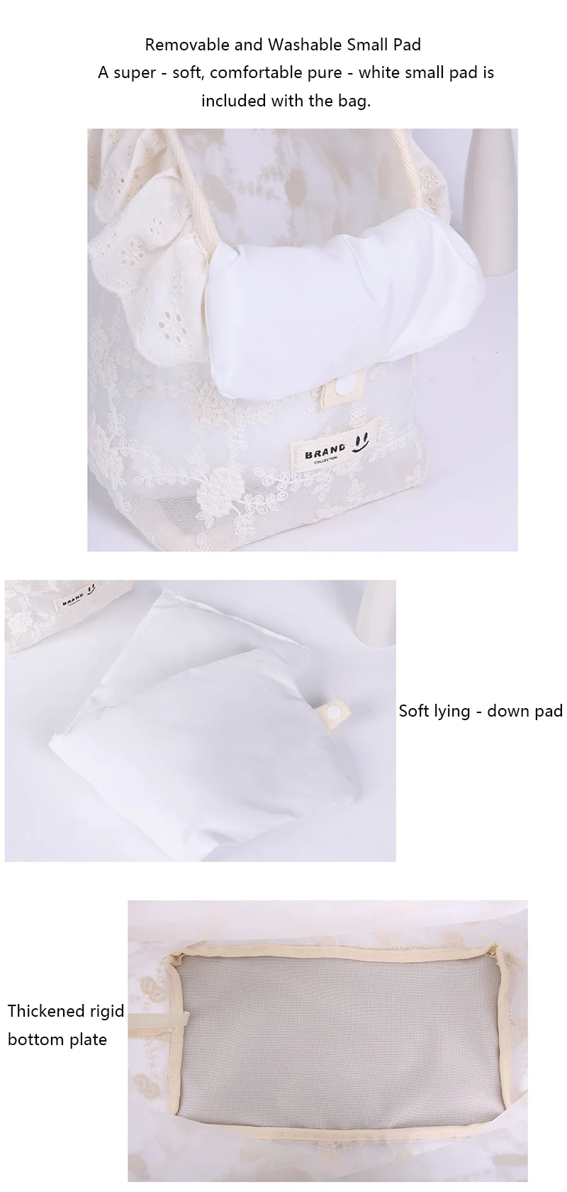 Breathable Lace Pet Carrier Bag with Safety Buckle