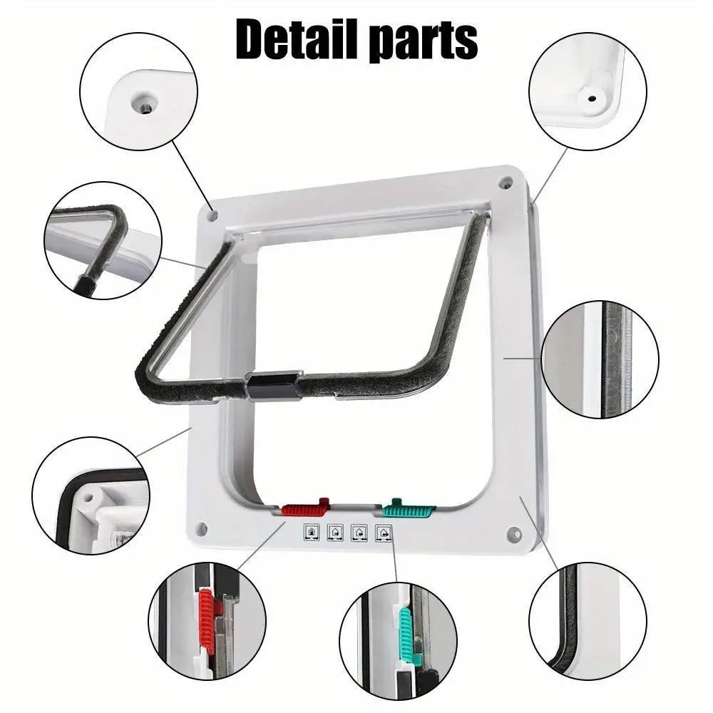 Pet Cat & Dog Door Hole – Two-Way Safety Flap for Controlled Entry & Exit