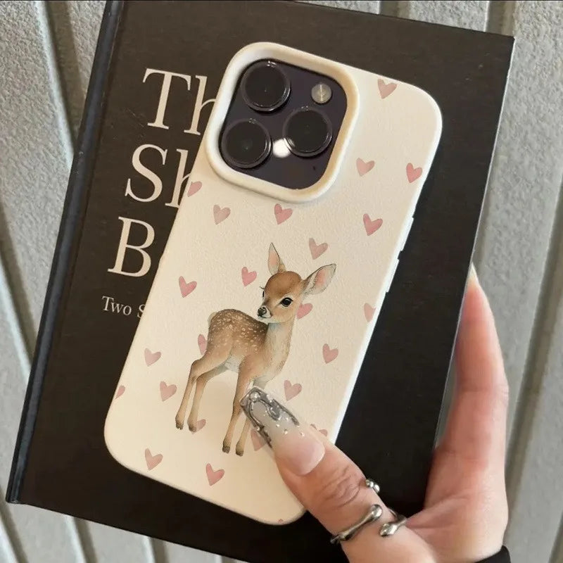 Cute Little Deer iPhone Case – Animal Pattern TPU Phone Cover