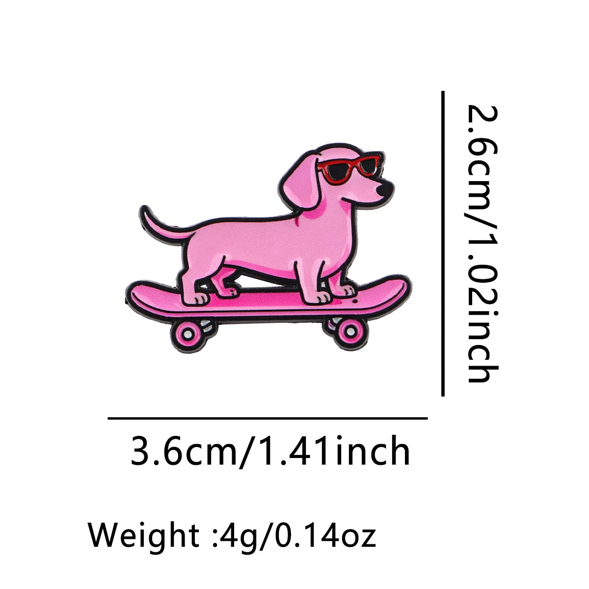 Cute Cartoon Dachshund Enamel Lapel Pin