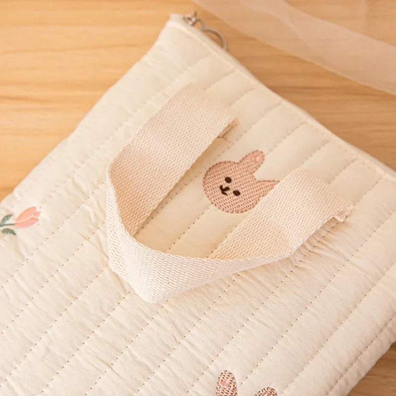 Cute Bear Embroidery Baby Diaper Bag – Portable Mommy Organizer