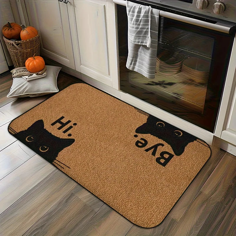 Funny Cat Hi & Goodbye Doormat –  Cat Face Entrance Mat