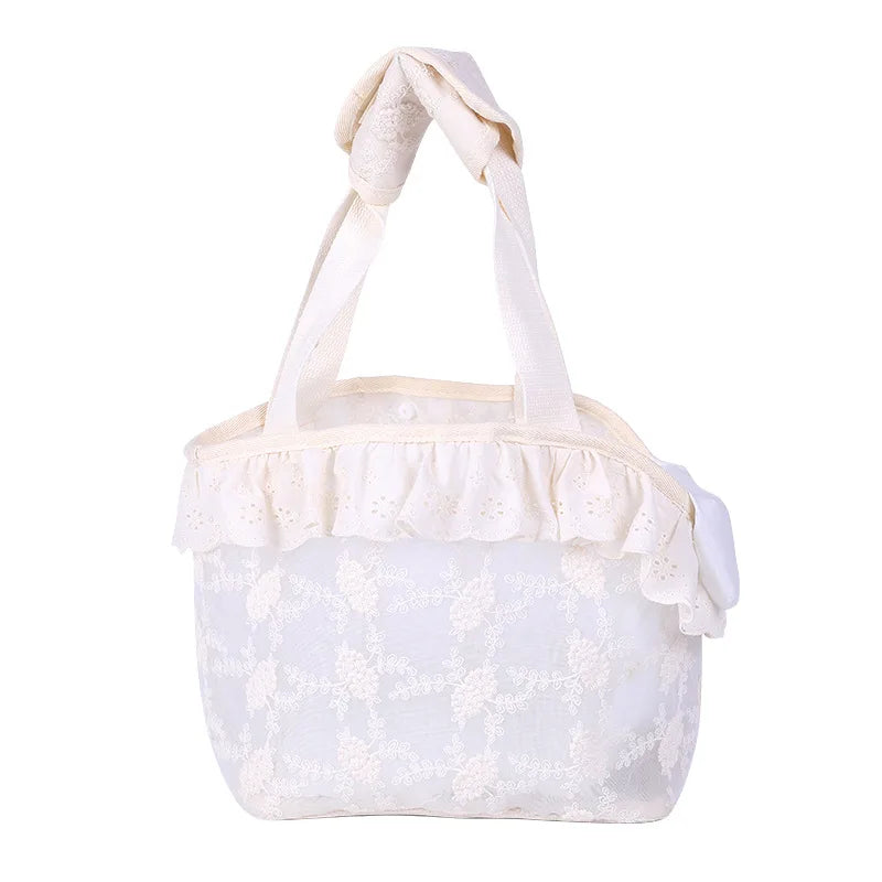 Breathable Lace Pet Carrier Bag with Safety Buckle