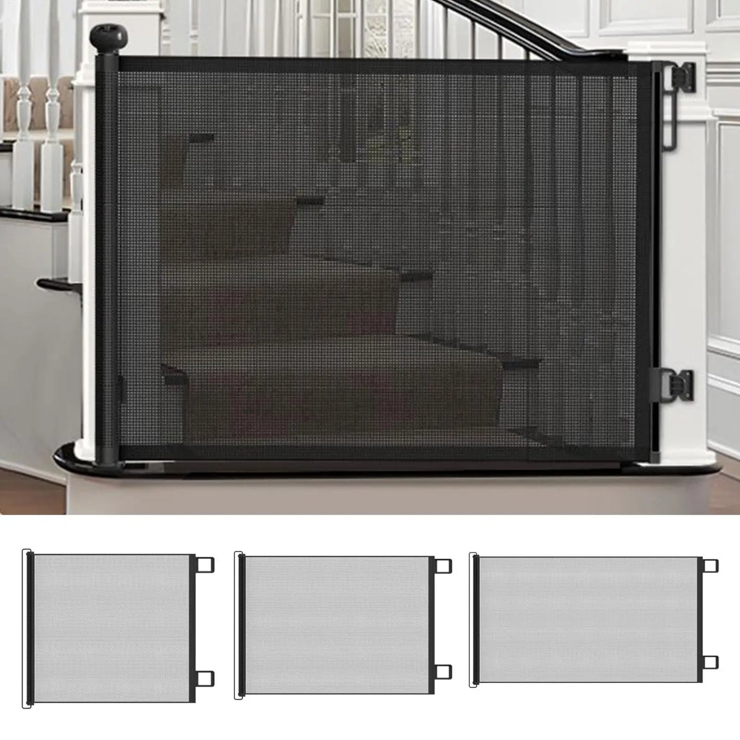 Retractable Pet Mesh Safety Gate for Dogs, Cats & Kids