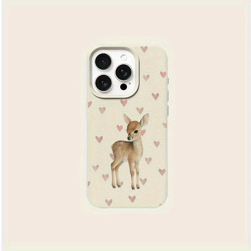 Cute Little Deer iPhone Case – Animal Pattern TPU Phone Cover