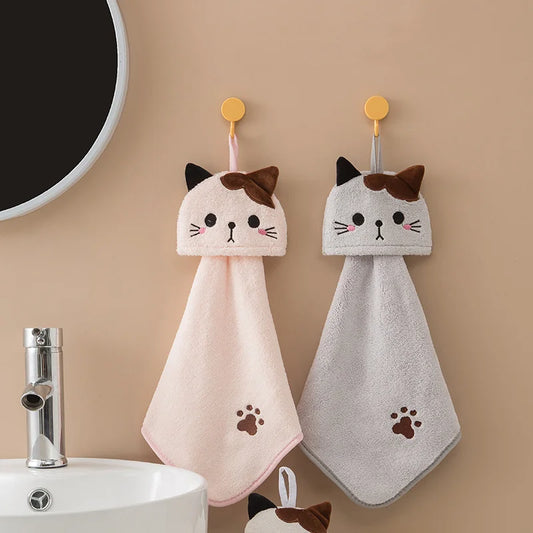 Cute Cat Hanging Kitchen Cleaning Towel – Soft, Absorbent & Quick-Dry