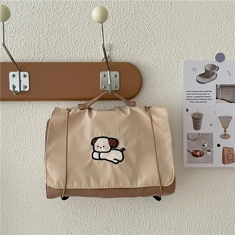 Cute Cartoon Dog Makeup Bag – Large Capacity Waterproof Travel Cosmetic Case
