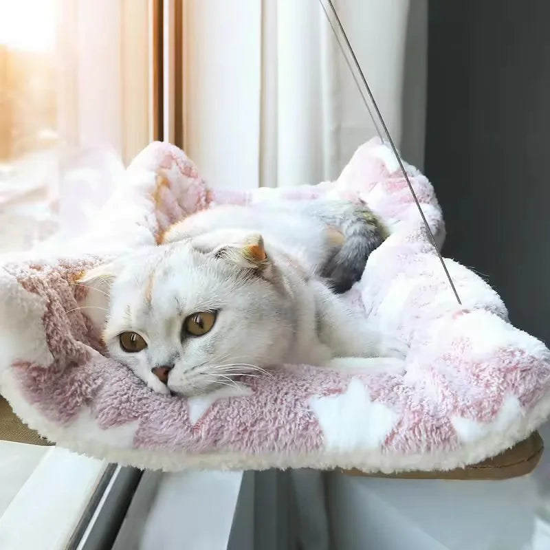 Window-Mounted Cat Hammock Bed with Suction Cups