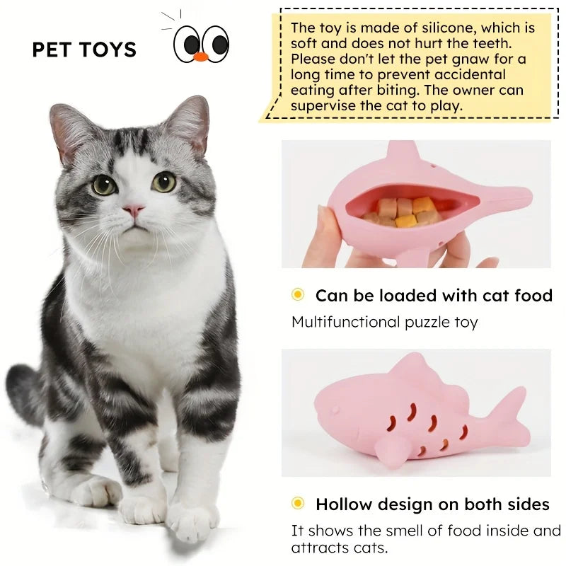 Silicone Treat-Dispensing Chew Toy for Cats